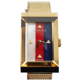 Gucci Goldene Uhr mit Perlmutt Golden