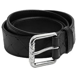 Bottega Veneta Intrecciato Stamp Belt Black