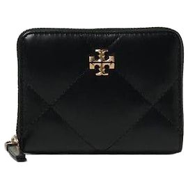 Tory Burch Diamond Quilted Small Around Wallet Key Black