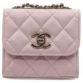 Chanel Bolso cruzado mini CC de moda en piel de cordero Rosa