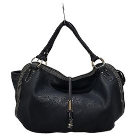 Céline Grande Borsa a Spalla in Pelle Nera Nero