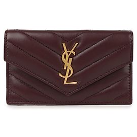 Saint Laurent Estuche para tarjetas Cassandra Fragment Flap Blanco