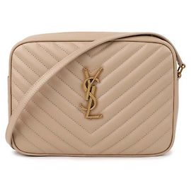 Saint Laurent Bolsa de câmera de couro acolchoado Marrom