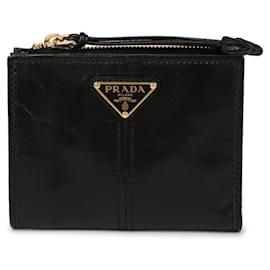 Prada Small Leather Wallet Black