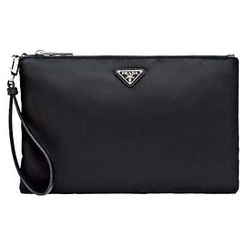 Prada Re-Nylon Black Clutch Bag Black