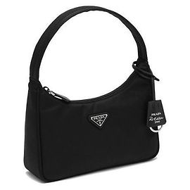 Prada Bolsa Hobo de Tecido de Nylon Preto