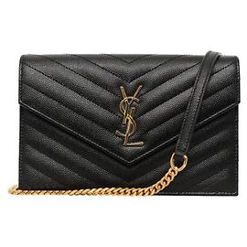 Saint Laurent Borsa a Catena Matelassé Nera Nero