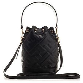 Fendi Borsa a secchiello Montrezza FF Motif Piccola Nera ANWT Nero