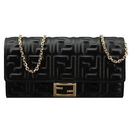 Fendi Bolsa de ombro Baguette com corrente Preta AAJD Preto