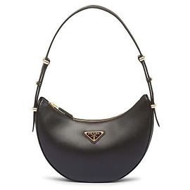 Prada Bolsa de Ombro em Couro Arche Preta com Estampa Preto