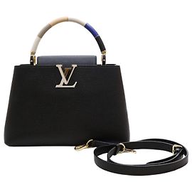 Louis Vuitton Capucines MM Black Flower Black