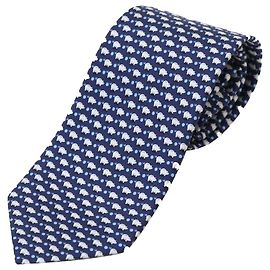 Corbata Salvatore Ferragamo de seda con patrón de cerdo azul marino Azul