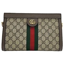 Gucci Borsa a Spalla Ophidia GG Piccola Marrone Marrone