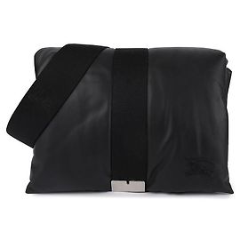 Burberry Pillow Padding Leather Messenger Bag Black
