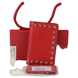 Valentino Rockstud Medium Wallet Red