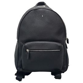 Montblanc Schwarzer Leder-Rucksack Schwarz