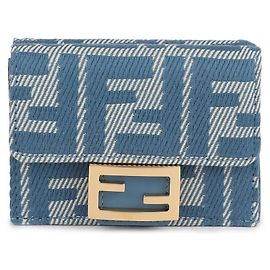 Fendi Micro Baguette Trifold Wallet Blue