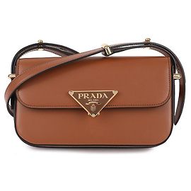 Prada Bolsa de ombro feminina em couro Marrom