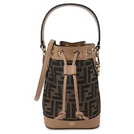 Fendi Mini borsa in tessuto Montrezzo Brown FF Marrone