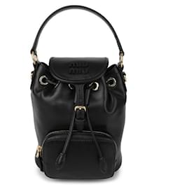Miu Miu Leather Mini Backpack Black