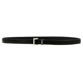 Saint Laurent Monogramm Logo Gürtel Schwarz