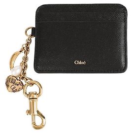 Chloé Grained Leather Card Holder Black