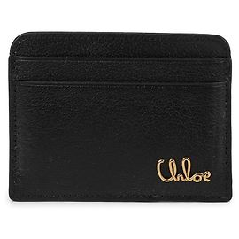 Chloé Grained Leather Iconic Card Holder Black