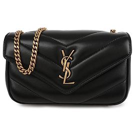 Saint Laurent Borsa a tracolla Lulu Toy Chain Nero