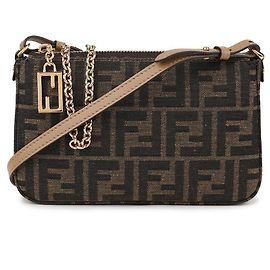 Fendi Baguette Chain Wallet Brown