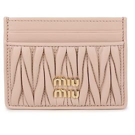 Miu Miu Napa Leather Card Holder Pink