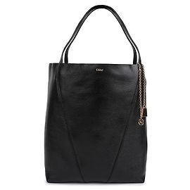 Chloé Grained Leather Large Tote Bag Black