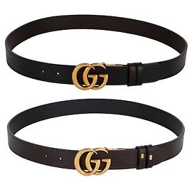 Gucci GG Marmont Reversible Thin Belt Black