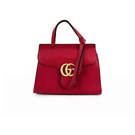 Gucci Marmont Matelassé Top Handle Small Two-Way Cross Shoulder Bag Red