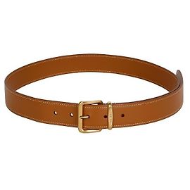 Miu Miu Logo Leather Belt Brown
