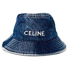 Céline Sombrero bucket de algodón denim Union Wash azul Azul