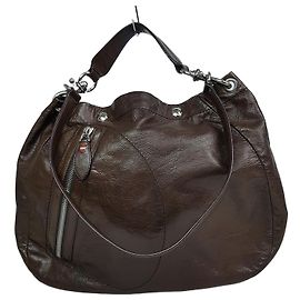 Bally Grande Bolsa de Ombro de Couro Marrom