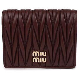 Miu Miu Napa Leather Half Wallet Brown