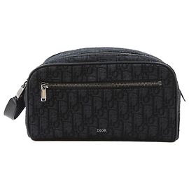 Dior Oblique Jacquard Toiletry Black Black
