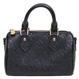 Louis Vuitton Schwarze Empreinte Nano Speedy Tote Bag Schwarz