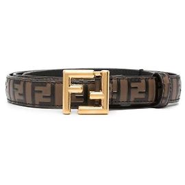 Fendi Cinto de couro quadrado Marrom