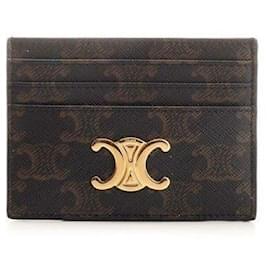 Céline Triomphe Card Holder Brown