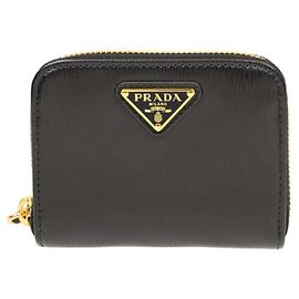 Prada VITELLO MOVE Coin Purse Black Black
