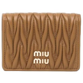 Miu Miu Matelasse AFPP Cardholder Brown Brown