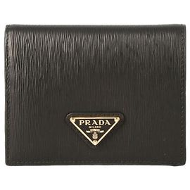 Prada Vitello Folding Wallet Black stamp: Black