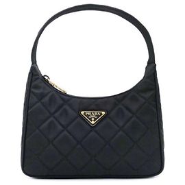Prada Borsa hobo in nylon trapuntato nera Nero
