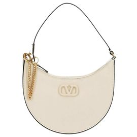 Valentino Bolsa de Ombro Logo RQR Marfim Branco