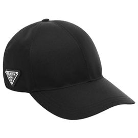 Prada Gorra de nylon con logo Negro