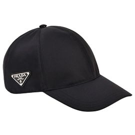 Prada Side Triangle Logo Nylon Baseball Cap Black
