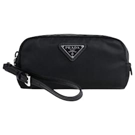 Prada Bolsa de nylon con logo triangular Negro