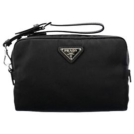 Prada Bolsa de beleza em nylon preto Preto